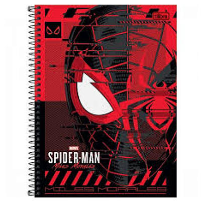 Caderno Capa Dura 10X1 160 Folhas, Spider Man Game, 21 cm, Tilibra