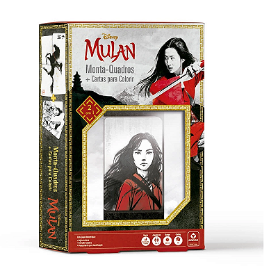Mulan  Monta - Quadros + Cartas para Colorir Estampado Copag