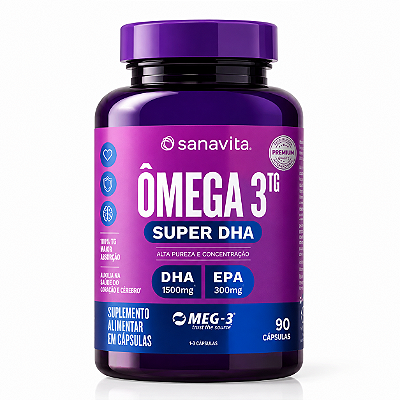 Ômega 3TG Super DHA - 90 Cápsulas - Sanavita