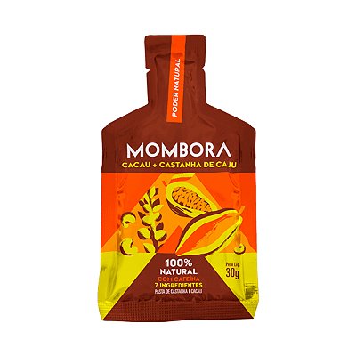Gel De Pasta de Cacau e Castanha - CAIXA COM 10 SACHES - Mombora