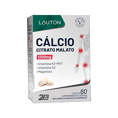 Cálcio Citrato Malato - 60 Comprimidos - Lauton Nutrition
