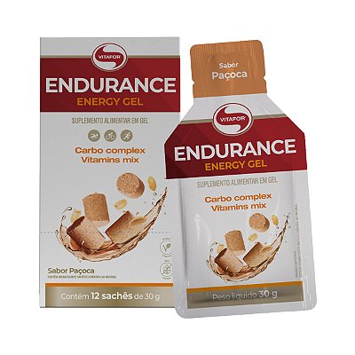 Endurance Energy Gel Paçoca - 12 Sachês - Vitafor