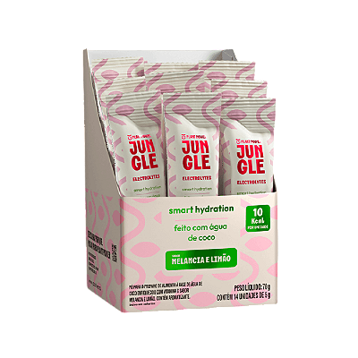 JUNGLE ELECTROLYTES- MELANCIA C/ LIMAO - CX C/ 14 SACHES - TRES CORACOES