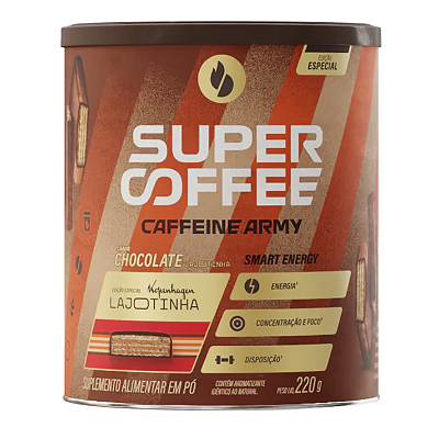 SuperCoffee 3.0 Caffeine Army 220g – Sabor Chocolate Lajotinha