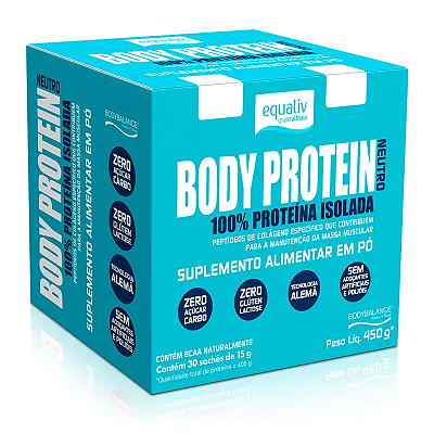 BODY PROTEIN - SABOR NEUTRO - 30 SACHES x 15g - EQUALIV