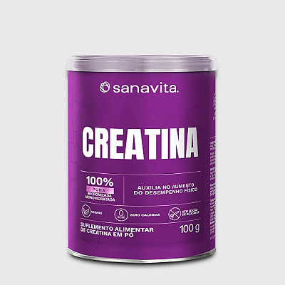 CREATINA 100% PURA - SABOR NEUTRO 100g - SANAVITA