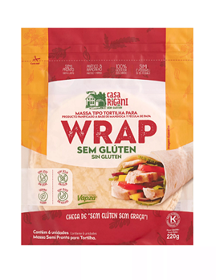 MASSA TIPO TORTILHA PARA ( WRAP ) - SEM GLUTEN PCT 6un - 220g - GRANI AMICI