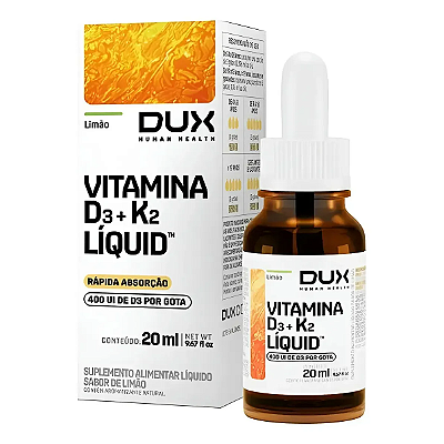 VITAMINA D3 + K2 20ml - LIMAO - DUX NUTRITION