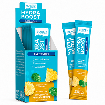 EQUALIV HYDRA BOOST- ELETROLITOS 10 STICKS COM ABACAXI E HORTELÃ
