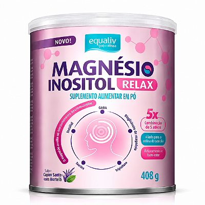 Magnésio Inositol Relax - Sabor Capim Santo Com Hortelã 408g EQUALIV