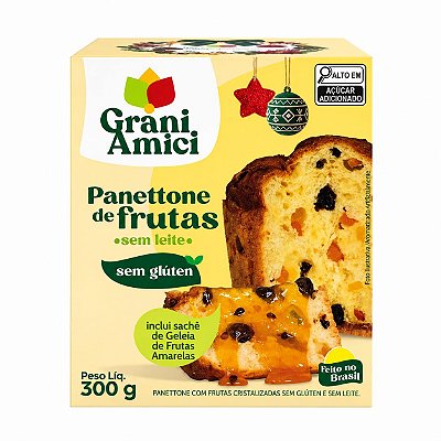 Panetone com Frutas Grani Amici Sem Glúten e Sem Leite – Unidade