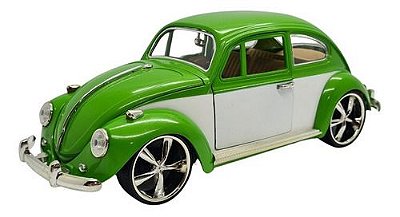 Miniatura Volkswagen Fusca Bicolor Rebaixado Metal 1:18