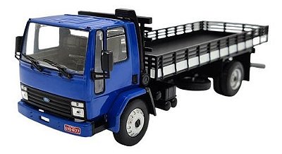 Miniatura Caminhão Ford Cargo Azul Carroceria 1:43