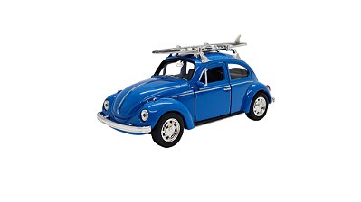 Miniatura Volkswagen Fusca Surf Welly Azul 1:32