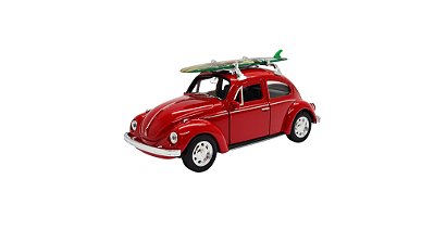 Miniatura Volkswagen Fusca Surf Welly Vermelho 1:32