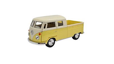 Miniatura Volkswagen Kombi Picape Cabine Dupla Amarelo 1:32