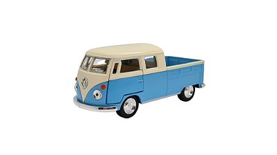 Miniatura Volkswagen Kombi Picape Cabine Dupla Azul 1:32