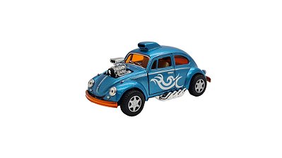 Miniatura Volkswagen Fusca Custom Dragrace Azul 1:32