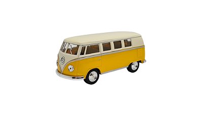 Miniatura Volkswagen Kombi 1962 Classic Amarelo e Bege 1:32