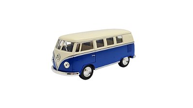 Miniatura Volkswagen Kombi 1962 Classic Azul e Bege 1:32