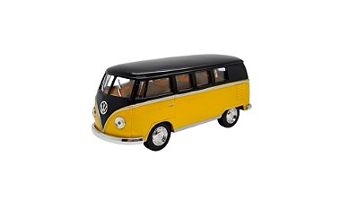 Miniatura Volkswagen Kombi 1962 Classic Preto E Amarelo 1:32