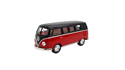 Miniatura Volkswagen Kombi 1962 Classic Preto Vermelho 1:32