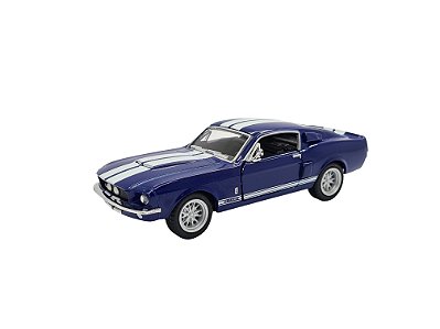 Miniatura Shelby Gt500 1967 Azul Metal Kinsmart 1:38