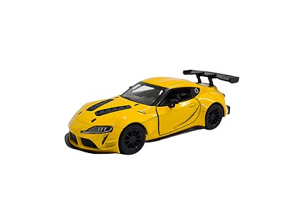 Miniatura Toyota Supra Racing Amarelo Metal 1:36