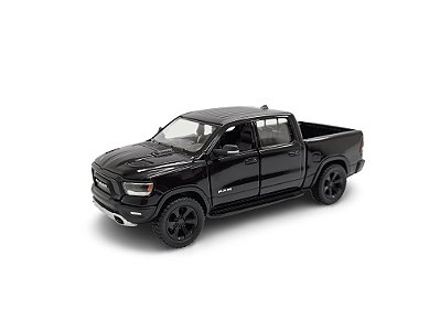Miniatura Dodge Ram 1500 2019 Preto Metal 1:46