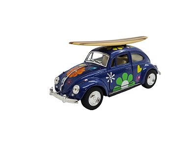 Miniatura Volkswagen Fusca Surf 1967 Azul Metal 1:32