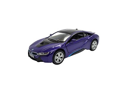 Miniatura Bmw I8 Lilás Metal Kinsmart 1:36
