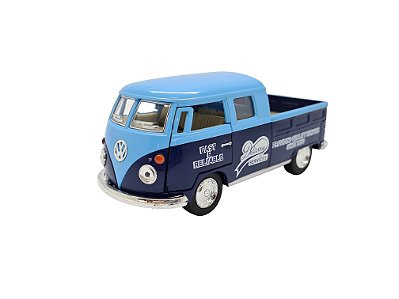 Miniatura Volkswagen Kombi 1963 Double Cab Pickup Azul 1:32