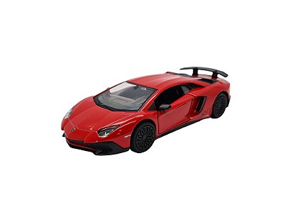 Miniatura Lamborghini Aventador Sv 2015 Vermelho Metal 1:36