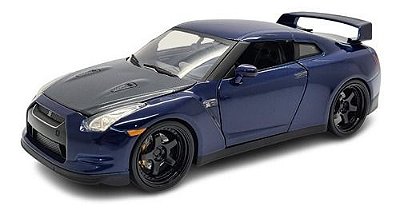 Miniatura Nissan Gtr Azul Velozes E Furiosos Metal Jada 1:24