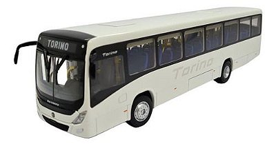 Miniatura Ônibus Marcopolo Torino Urbano Branco Metal 1:42