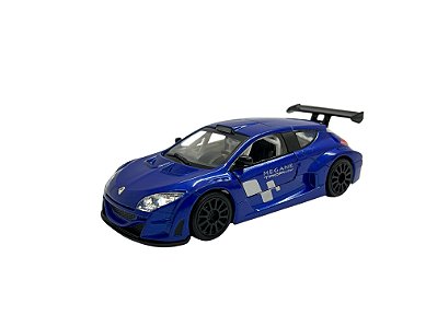 Miniatura Renault Megane Azul Acende Luz e Som 1:32