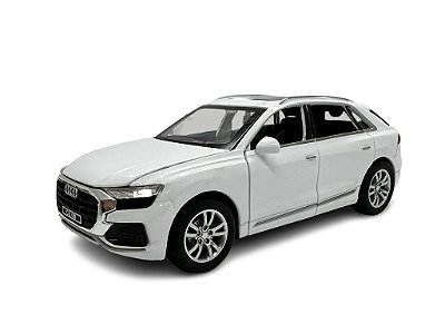 Miniatura Audi Q8 Branco Acende Luz E Som Metal 1:32