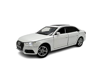 Miniatura Audi A4 Branco Acende Luz E Som Metal 1:32