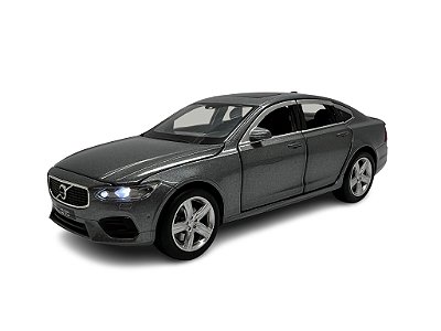 Miniatura Volvo S90 Cinza Acende Luz e Som 1:32