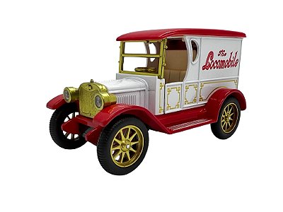 Miniatura Locomobile Classic Antigo Branco Metal 1:32