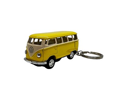 Miniatura Chaveiro Volkswagen Kombi Amarelo Metal 1:64