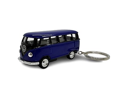 Miniatura Chaveiro Volkswagen Kombi Azul Metal 1:64