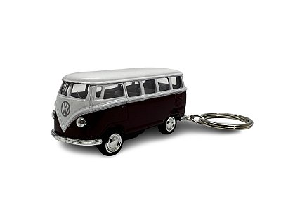 Miniatura Chaveiro Volkswagen Kombi Bordô Metal 1:64