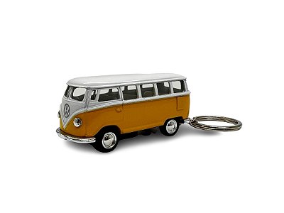 Miniatura Chaveiro Volkswagen Kombi Amarelo Metal 1:64