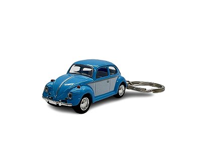 Miniatura Chaveiro Volkswagen Fusca Azul Metal 1:64