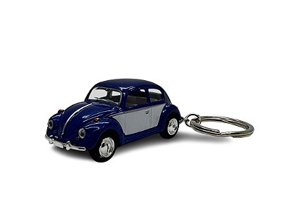 Miniatura Chaveiro Volkswagen Fusca Azul Metal 1:64
