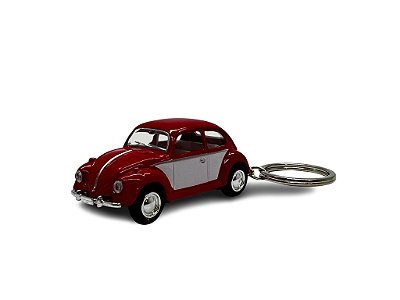 Miniatura Chaveiro Volkswagen Fusca Vermelho Metal 1:64