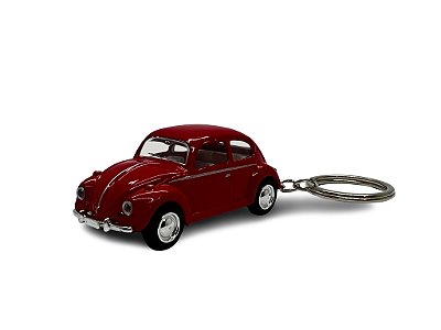 Miniatura Chaveiro Volkswagen Fusca Vermelho Metal 1:64