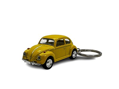 Miniatura Chaveiro Volkswagen Fusca Amarelo Metal 1:64