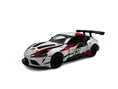 Miniatura Toyota GR Supra Racing Branco Metal 1:36